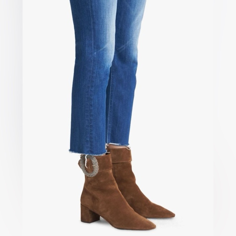 MOTHER Mid Rise Dazzler Crop Fray Jeans “Squeeze It” NWOT— 25, Signature Fit - Picture 4 of 16